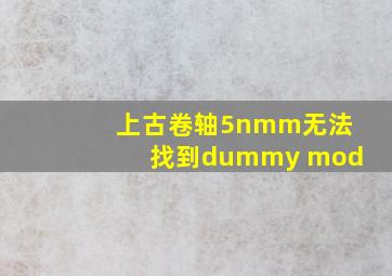 上古卷轴5nmm无法找到dummy mod